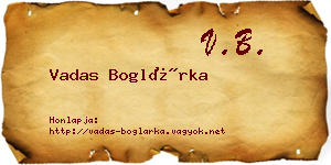 Vadas Boglárka névjegykártya